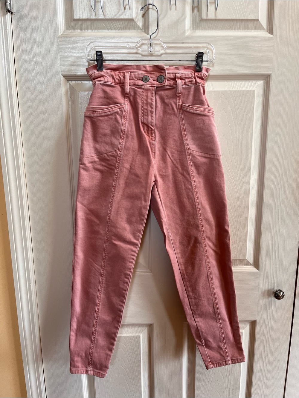 SO Paperbag High-Rise Ankle Pants in Rose